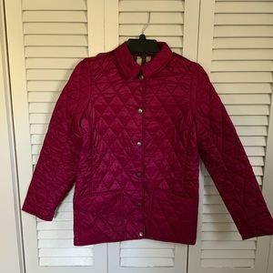 Burberry Kids Quilted Jacket in Deep Red / womens small